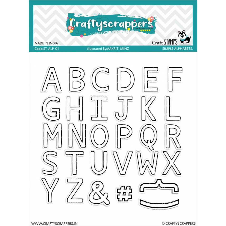 Craftyscrappers Stamps- SIMPLE ALPHABETS